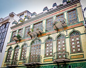 Colonial balconies in Cuenca - Ecuador