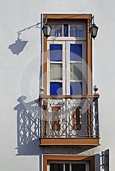 Colonial balcony on facade in Diamantina, Brazil