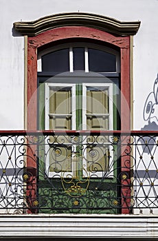 Colonial blacony on facade in Ouro Preto, Brazil