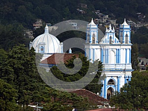 Colonial Blue Church in San Cristobal de las Casas