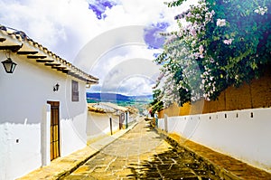 Colonial buidlings in the streets of Barichara - Colombia