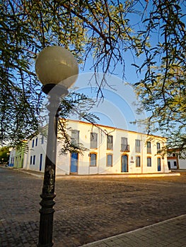 Colonial building now the Sacred Art Museum in the historic center of Oeiras, Brazil