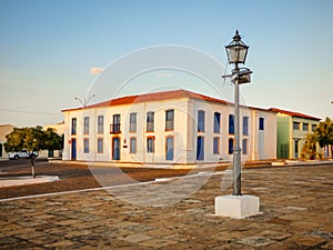 Colonial building now the Sacred Art Museum in the historic center of Oeiras, Brazil