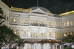 Colonial Building in Singapore at night