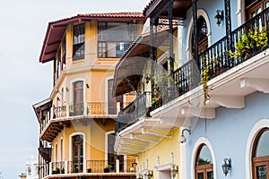 Colonial buildings in Casco Viejo Old Town of Panama Ci photo