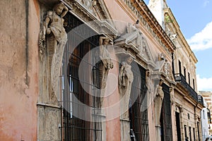 Colonial buildings in the city of Merida, Mexico