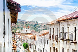 Colonial buildings in the old tow of Sucre - Bolivia
