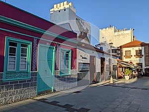 Colonial buildings in Puerto de la Cruz on Tenerife island in Spain