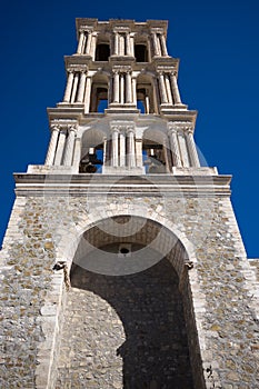 Colonial church tower in saltillo mexico