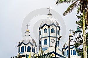 View on colonial church in the town of Filandia in Colombia photo