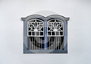 Colonial double windows in Diamantina, Brazil