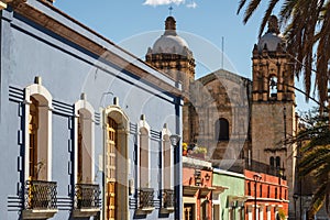 Colonial facades in the historic centre of Oaxaca