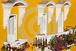 Colonial house with balconies