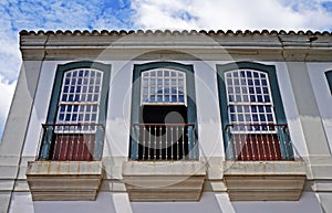 Colonial house with balconies in Tiradentes