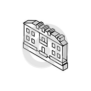 colonial house isometric icon vector illustration