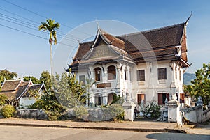 Colonial house in luang prabang in laos photo