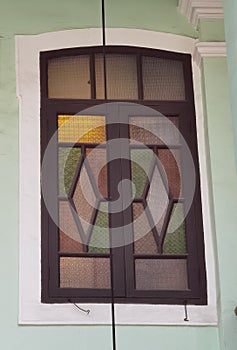 Colonial Macau Tung Sin Tong Charitable Society Macao Art Deco Architecture Color Pattern Glass Window Geometry Basic Shapes