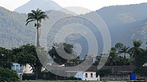 Colonial mansions surrounded by mountains