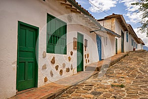 Colonial street in Barchara Colombia