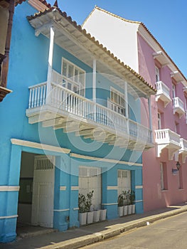Colonial Style Architecture in Cartagena de Indias Colombia