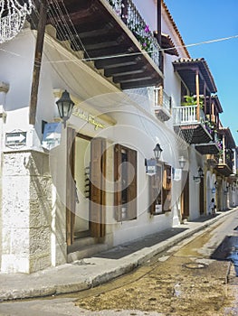 Colonial Style Architecture in Cartagena de Indias Colombia