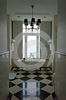 Colonial style bathroom design.
