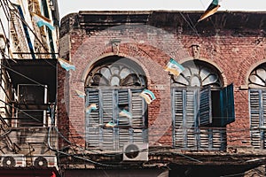 Colonial style building facade in Kolkata, India