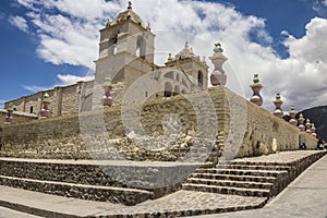 Colonial style church in Chivay, Colca valley, Peru photo