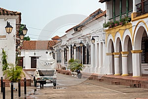 Colonial style houses in the town of Mompox in the department of Bolivar. Colombia. photo