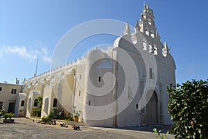 Colonial white washed church, Merida, Yucatan