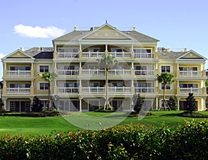 Colonial yellow resort hotel