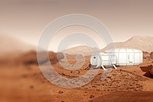 Colonization of Mars, Martian surface and human base, building a colony on Mars. Conquering new horizons in space, thermoforming