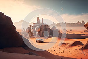 Colonizing mars illustration