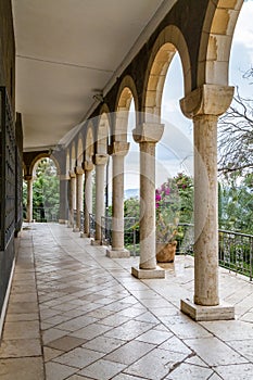 Colonnade of Church on the Mount of Beatitudes, Israel