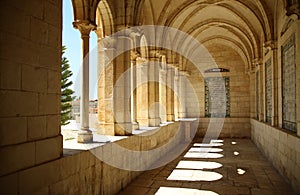 Colonnade of the Church of the Pater Noster in Jerusalem