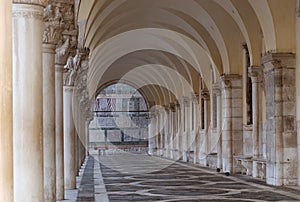 Colonnade, Doge's Palace, Venice, Italy photo