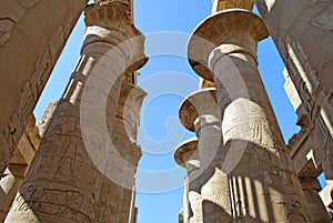 Colonnade of the Karnak temple in Luxor, Egypt photo