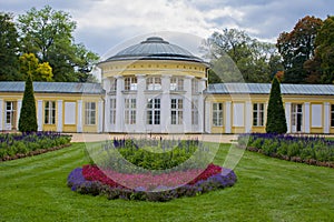 Colonnade of mineral water spring Ferdinand in the small west Bohemian spa town Marianske Lazne Marienbad - Czech Republic