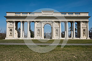 The colonnade on Rajstna is a romantic classicist gloriet near Valtice town, Czech Republic