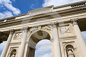 Colonnade Reistna classicist architecture detail, Lednice Valtice Moravia, Czech Republic