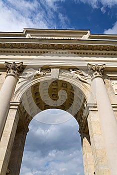 Colonnade Reistna classicist architecture detail, Lednice Valtice Moravia, Czech Republic