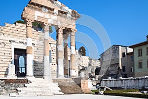 Colonnade roman monument Capitolium of Brixia