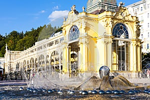 Colonnade with Singing fountain, Marianske Lazne & x28;Marienbad& x29;, Cz