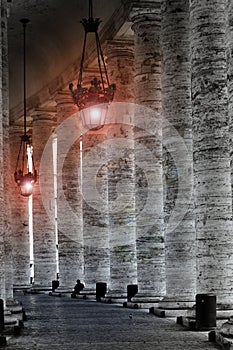 Colonnade on Sr.Peter square. Rome. Italy