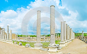 The colonnade of Tyche Temple in Perge