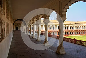 Colonnade walkway leading to Diwan-i- Khas Hall of Private Audi