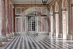 Colonnaded the Grand Trianon in Palace Versailles, France. The G