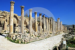 Colonnaded Street in Jerash photo
