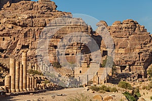 The Colonnaded Street In Petra Jordan