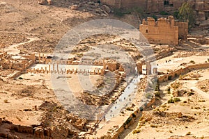 The Colonnaded Street In Petra Jordan